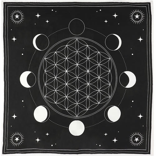 Moon Phases Sacred Geometry Crystal Grid Cloth