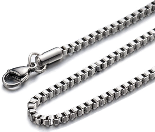 20" Stainless Steel 2mm Box Chain