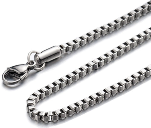 20" Stainless Steel 2.5mm Box Chain