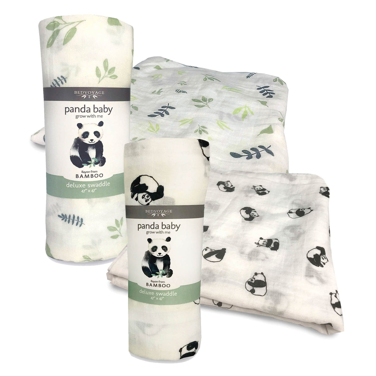 Panda Baby Rayon Viscose Bamboo Swaddle Multi 2-pk