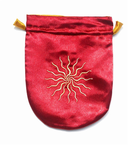 Red Satin Sunstar Tarot Bag