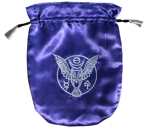 Blue Satin Owl Tarot Bag