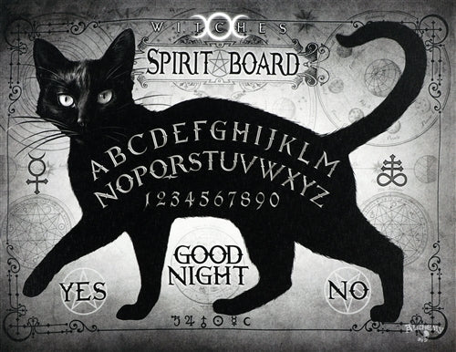 Black Cat Witches Spirit Board Canvas Print by Alchemy Gothic of London