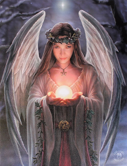 Yule Angel Canvas Art Print by Anne Stokes